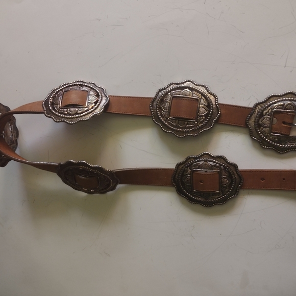 NADIN WESTERN STYLE THICK VINTAGE BELT TAN SZ SMALL/ MEDIUM (3068-30) - Picture 2 of 4